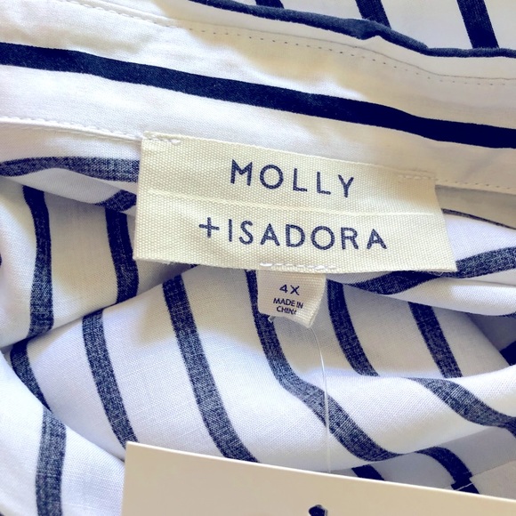 Holly + isadora black and white striped button front blouse - Picture 4 of 7